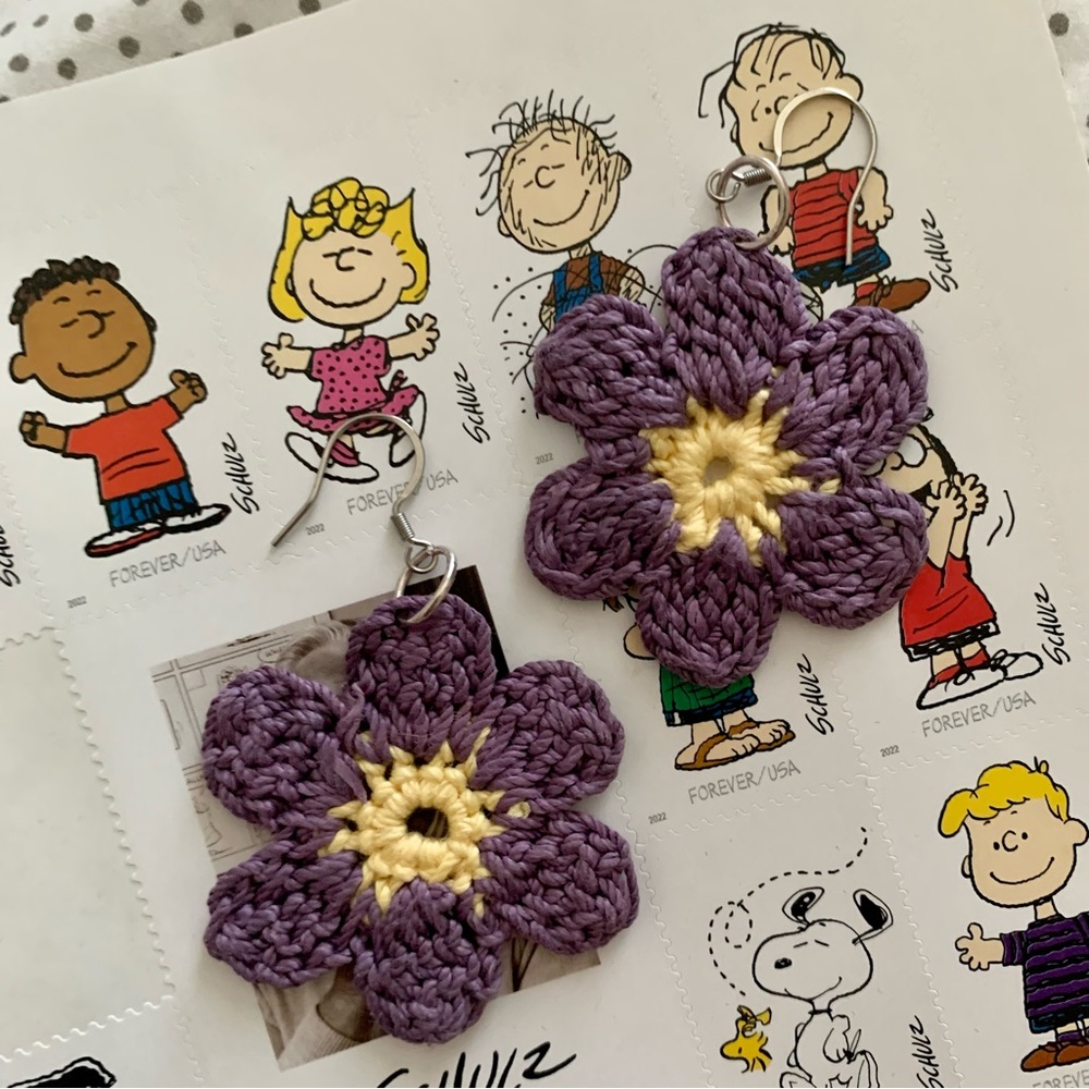 HANDMADE Crochet Flower Earrings
